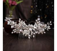 Diadema de diamante, diadema de cristal y perlas plateadas, peine para el cabello, accesorios para el cabello de la boda, accesorios para el cabello de la novia, tiara elegante, pinza para el pelo de