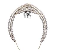 Diadema de diamantes de imitación brillantes con perlas de lujo para desfiles, bailes, novias, bodas, accesorios para el cabello