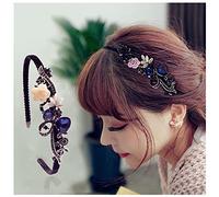 Diadema de diamantes de imitación de cristal 1920s Vintage flor perla aro para el cabello lazo nupcial banda para el cabello accesorios para la cabeza para mujeres y niñas (Flor de Cristal)