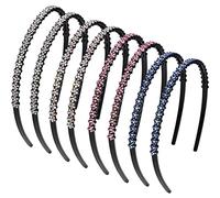 Diadema de diamantes de imitación de una sola fila para el cabello, de cristal, de imitación, para mujeres y niñas, 8 piezas, colores mezclados