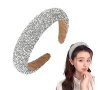 Diadema de diamantes de imitación, diadema de cristal para mujer, diadema gruesa para el pelo, diadema de diamantes de imitación, diadema ancha, antideslizante, para mujeres y niñas, decoración de