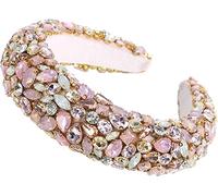 Diadema de diamantes de imitación hecha a mano de cristal barroco suave terciopelo acolchado diadema para novia elegante boda accesorios para mujeres y niñas (nuevo)