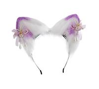 Diadema de dibujos animados con forma de zorro y orejas de peluche, carnavales, fiesta, cosplay, accesorios unisex para Halloween