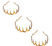 Diadema de dientes largos en zigzag para mujeres y niñas, de resina de plástico, antideslizante, para el pelo, accesorios de estilo vintage, para mujeres y niñas, plástico, metal, purpurina, ancho,