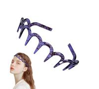 Diadema de dientes para mujer, diadema ondulada en forma de U | Diadema antideslizante en zigzaag | Cómoda diadema ondulada para bodas, compromisos, eventos de club y uso diario (morado)