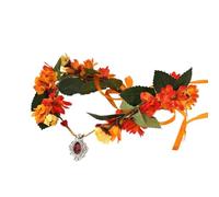 Diadema de elfo, tocado de elfo, diadema con corona de elfo de hadas del bosque, corona floral verde en forma de V, tocado de novia for boda con colgante de gema for mujeres y niñas for accesorios de