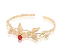 Diadema de elfo, tocado de elfo Diadema de hoja dorada Corona de elfo de cristal Disfraz ajustable Tocado de mujer for Halloween for accesorios de cosplay(C9)(C10,1 count (Pack of 1))