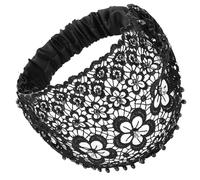 Diadema De Encaje - Accesorio Para El Cabello Elástico Con Ala Ancha De Perlas, Elegante Cubierta Floral Para El Cabello Control De Encrespamiento Gris | Banda De Pelos De Para Mujeres, Niñ
