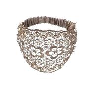 Diadema de Encaje Cinta de Flores y Perlas