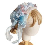 Diadema de encaje con flores para mujer, hecha a mano, con banda para el pelo, accesorios para el cabello, joyería para el cabello de boda, joyería delicada para el cabello de boda para damas de honor