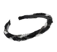 Diadema de encaje con lentejuelas para mujer, diadema coreana con diamantes de imitación, antideslizante, dulce diadema de malla para el pelo