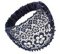 Diadema de encaje con perla - Diadema ancha de pelo fino con borde de perla, horquilla hueca fina, tocado, sombrero roto, bufanda decorativa ideal para yoga, ejercicio, gimnasio, correr.