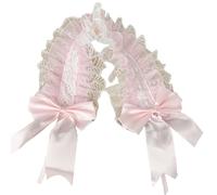 Diadema de encaje con volantes y lazo para fiestas, accesorios de anime, diadema ancha para fotos, bailes de máscaras, diadema