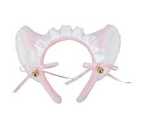 Diadema de encaje con volantes y lazo para la cabeza con campanas, accesorios para la cabeza de sirvienta