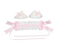 Diadema de encaje de anime japonés, diadema de orejas de gato, clip para el pelo para bailes de máscaras, cosplay, disfraz de sirvienta para mujeres y niñas