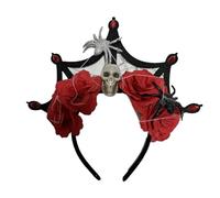 Diadema de encaje de diablo de Halloween para novia, sangre oscura, para carnaval, fiesta, hecha a mano, disfraz de diablo
