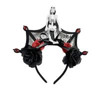 Diadema de encaje de diablo de Halloween para novia, sangre oscura, para carnaval, fiesta, hecha a mano, disfraz de diablo