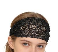 Diadema De Encaje - Envoltura Para La Cabeza Con Perlas Florales Con Cuentas, Accesorio Para El Cabello Boho Amplio Y Elástico | Banda Para Con Diseño De Flores De Ciruelo Para Ma