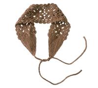 Diadema de encaje floral de punto con flores de ganchillo, banda elástica para niñas y mujeres, accesorio para el cabello con diseño floral casual