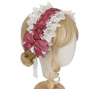 Diadema de encaje para el pelo para mujer, lazo con cinta, accesorios de cosplay de sirvienta, accesorios de tocado de anime, diadema de encaje para el pelo, diadema de amina para cosplay