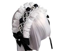Diadema de encaje punk, accesorio para la cabeza para adultos, aro con lazo y remaches, diadema de remache para cosplay