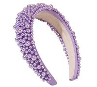 Diadema de esponja ajustable a la moda con perlas para mejorar la diadema con cuentas delicadas para el pelo