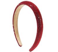 Diadema de esponja de diamante con temperamento Gypsophila brillante personalidad para lavar la cara y el cabello, accesorios para el cabello, color rojo claro