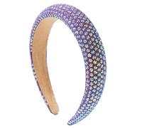 Diadema de esponja de diamante con temperamento Gypsophila brillante personalidad para lavar la cara y el cabello, accesorios para el cabello, color morado