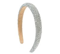 Diadema de esponja de diamante para mujer, accesorio brillante para el cabello, color plateado