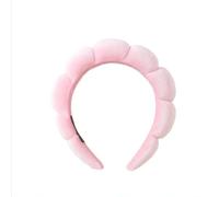 Diadema de esponja de moda para mujeres y niñas, diadema de tela de maquillaje, accesorios para el cabello (rosa)