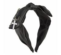 Diadema de esqueleto de piel sintética, diadema de nudo para mujer, diadema ancha con nudo punk