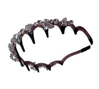 Diadema de estilo vintage, con gancho de perlas, 14 x 14 x 4 cm, accesorio antideslizante para mujer, ideal para llevar en el verano, para ir al gimnasio, para viajes, , festivales, citas, ABS