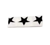 Diadema de estrella de cinco puntas, unisex, resistente al desgaste, antideslizante, súper suave, accesorio para el pelo con patrón, banda decorativa versátil, color blanco