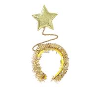 Diadema de estrella de oropel con lentejuelas brillantes para adultos, fiesta de Año Nuevo, festival, para actuaciones, unisex, diadema para el pelo para mujer, aro de Navidad brillante de cinco