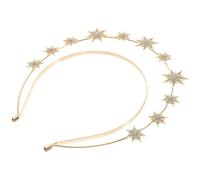 Diadema de Estrella de Seis Puntas para Novia, Metal Dorado | Doble Capa Estrellas de Distinto Tamaño, Estilo Elegante y Moderno, para Boda, Fiesta y Cosplay