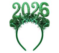 Diadema de feliz año nuevo - 2026, tocado festivo con tiara brillante | Decoración de fiesta de de Año Nuevo para mujer, cuenta regresiva de cumpleaños, accesorio para cabina interior de aula e