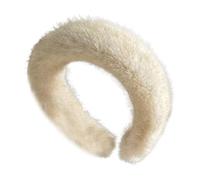 Diadema de felpa cálida para mujer, diadema de invierno de visón sintético | Diadema de felpa cálida para mujer, diadema suave y moderna para uso en interiores y exteriores, para lavar la cara, para