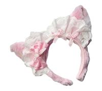 Diadema de felpa con lazo, diadema de imitación de orejas de animal, para uso diario y fiesta