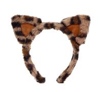 Diadema de felpa con orejas de gato manchado para pieles sensibles, decoración de disfraces, accesorio elástico