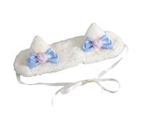 Diadema de felpa con orejas de gato peludas para niñas, animeExpo con lazo