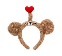 Diadema de felpa con orejas de oso con dibujos animados, tocado de fiesta de Navidad, diadema para lavar la cara para niñas, tocados divertidos