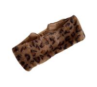 Diadema de felpa con patrón de leopardo Retros, resistente al viento, sin cabeza, para mujeres y niñas y actividades diarias de terciopelo