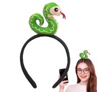 Diadema de felpa de serpiente, encantadora diadema de serpiente, diadema para ropa, serpiente de felpa animada para vacaciones, tocado 2025, accesorios de imagen de fin de año