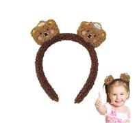 diadema de felpa, linda diadema de maquillaje,Diadema de maquillaje de felpa de oso - Diadema divertida para el cuidado de la piel con maquillaje, accesorios decorativos suaves para el cabello para mu