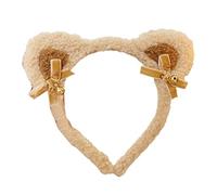 Diadema de felpa para orejas de gatito con campanas, tocado de fiesta temática, para lavar la cara, diadema de orejas para cosplay, niña, felpa peluda
