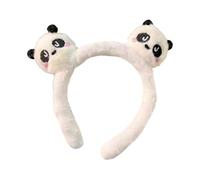 Diadema de felpa suave con diseño de panda de dibujos animados, cómoda y moderna, decoración para el cabello para niñas y mujeres