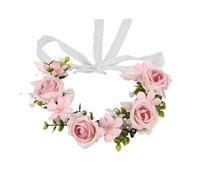 Diadema de flores, accesorio elegante para el cabello, corona floral de rosas para mujeres y niñas, impresionante tocado botánico para cumpleaños, boda, comunión, festival, decoración de fotografía