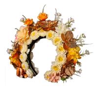 Diadema de flores artificiales y perlas para novia, elegante, accesorios para el cabello, textura de tela para bodas