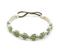 Diadema de flores bohemias para mujer, estilo vintage, étnico, cuerda de algodón, accesorio para el pelo, hecho a mano, tocado de punto, para fiesta, accesorio para el pelo