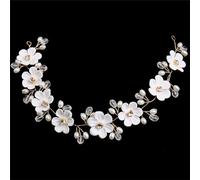 Diadema de flores con perlas para novia, dama de honor, corona coreana, accesorios para la cabeza, diadema blanca